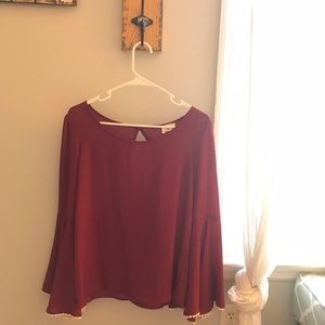 Bell sleeved Shirt- maroon